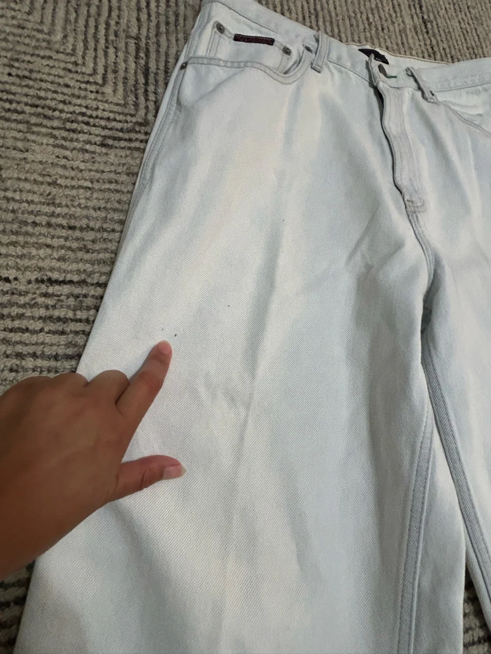 Tommy Hilfiger Men's White Relaxed Carpenter Jeans 90s 32/30 Retro Vintage